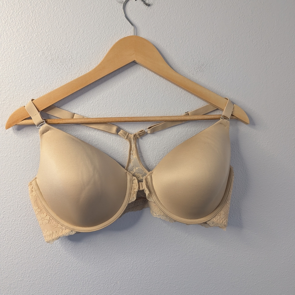 Maidenform 38D Nude Lace Racerback Bra with Front Close